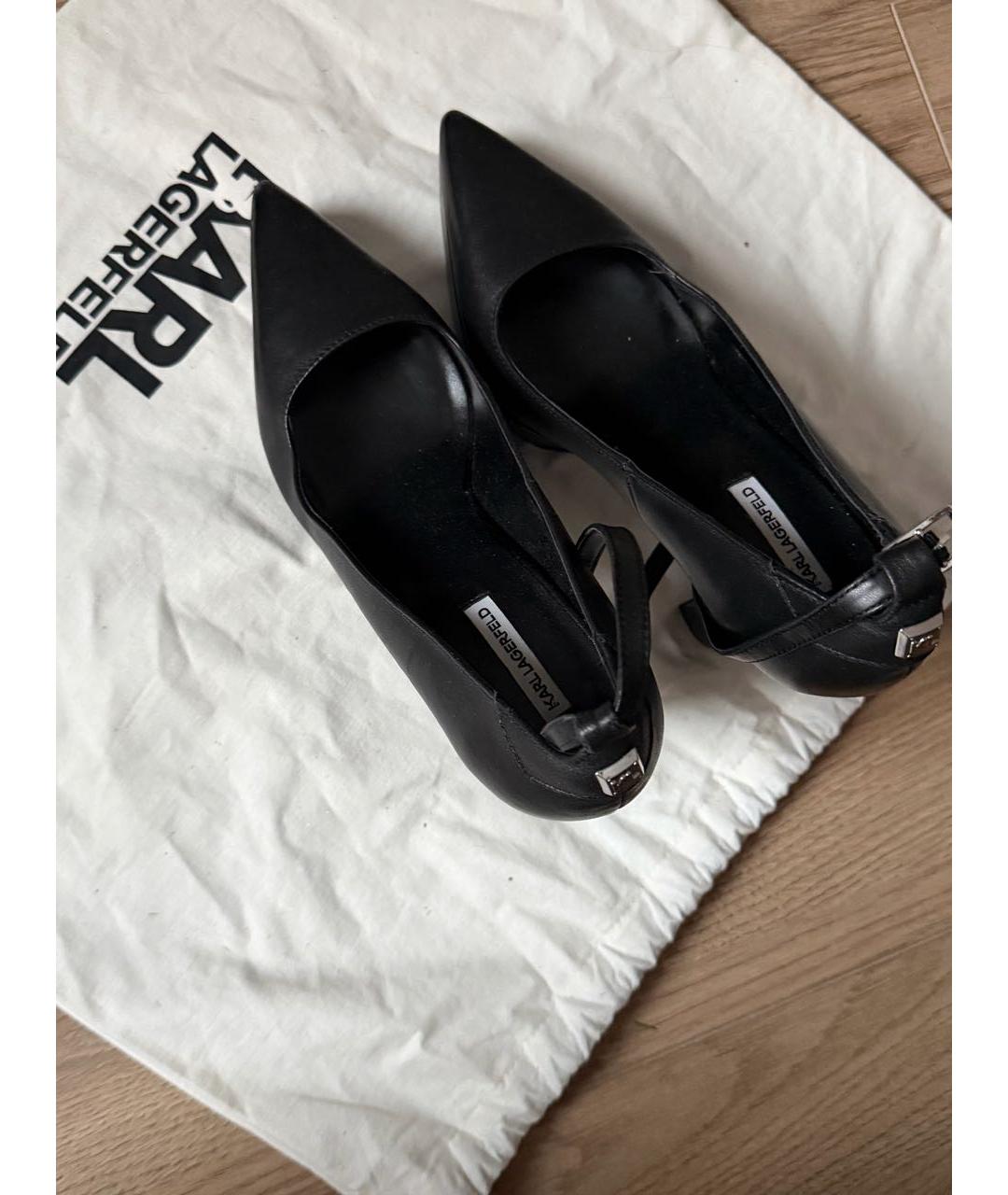KARL LAGERFELD Черные кожаные туфли, фото 3
