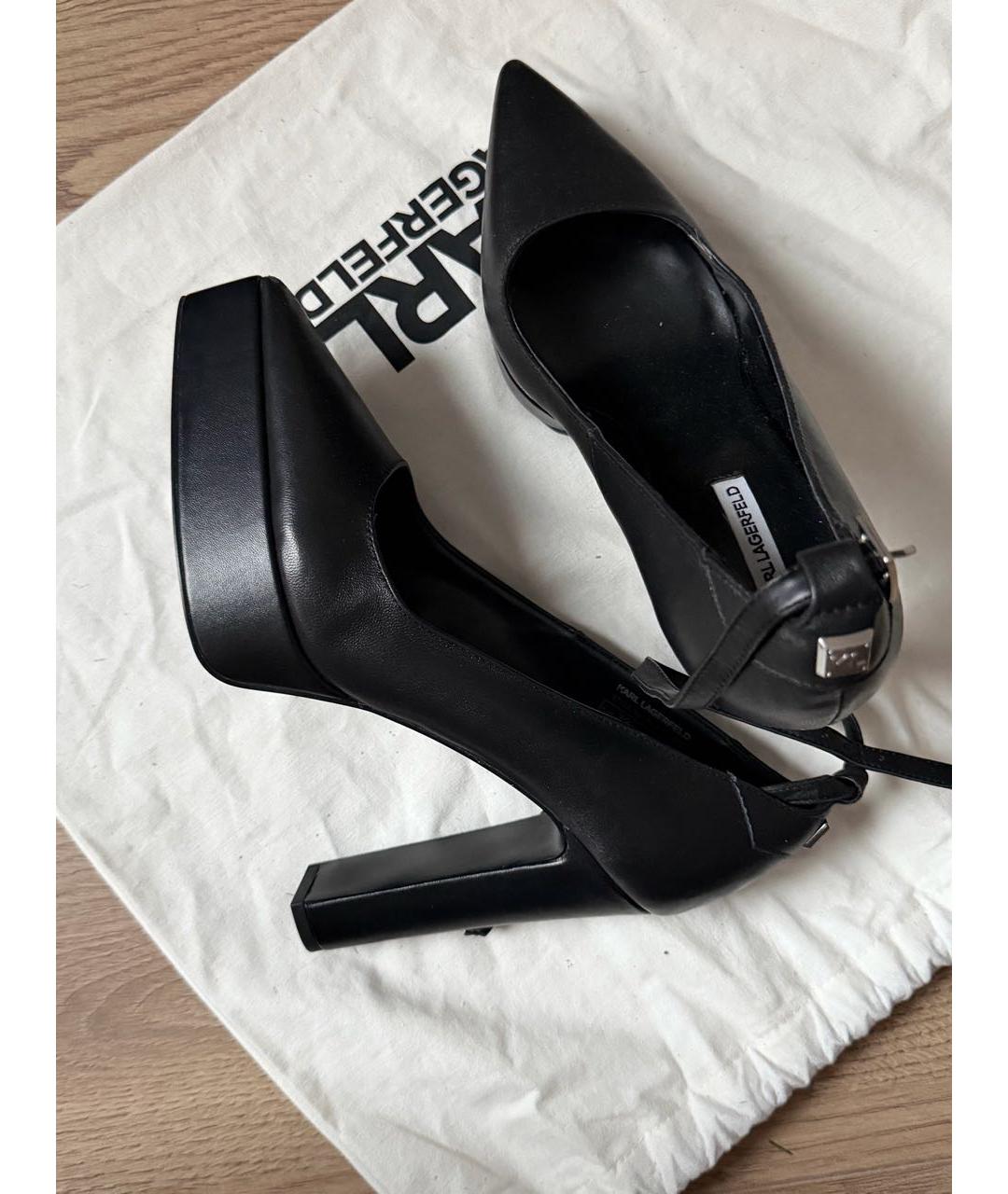 KARL LAGERFELD Черные кожаные туфли, фото 2
