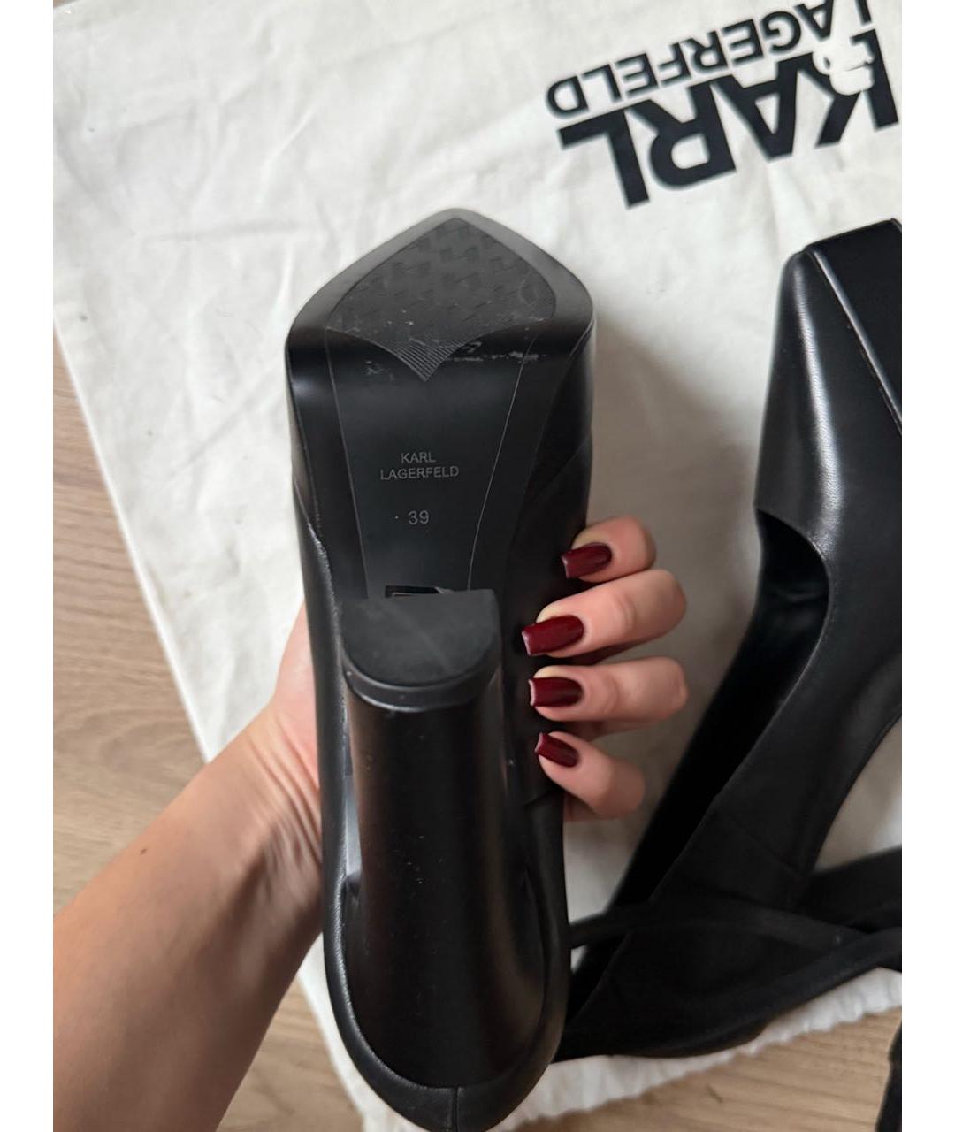 KARL LAGERFELD Черные кожаные туфли, фото 4