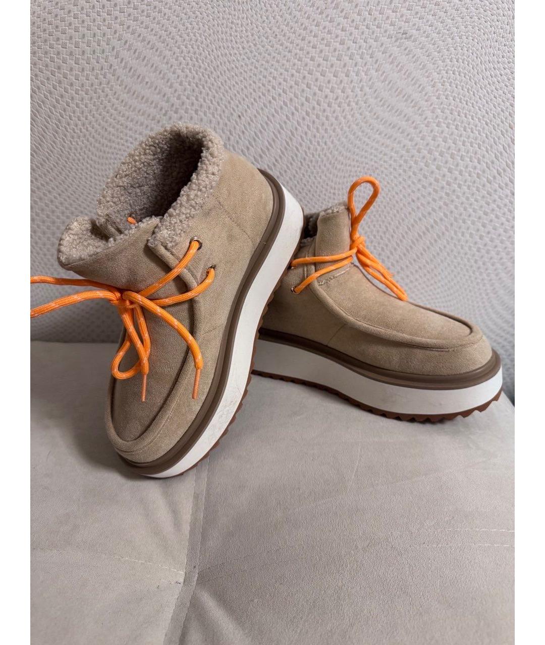 LOVE MOSCHINO Бежевые текстильные ботинки, фото 6