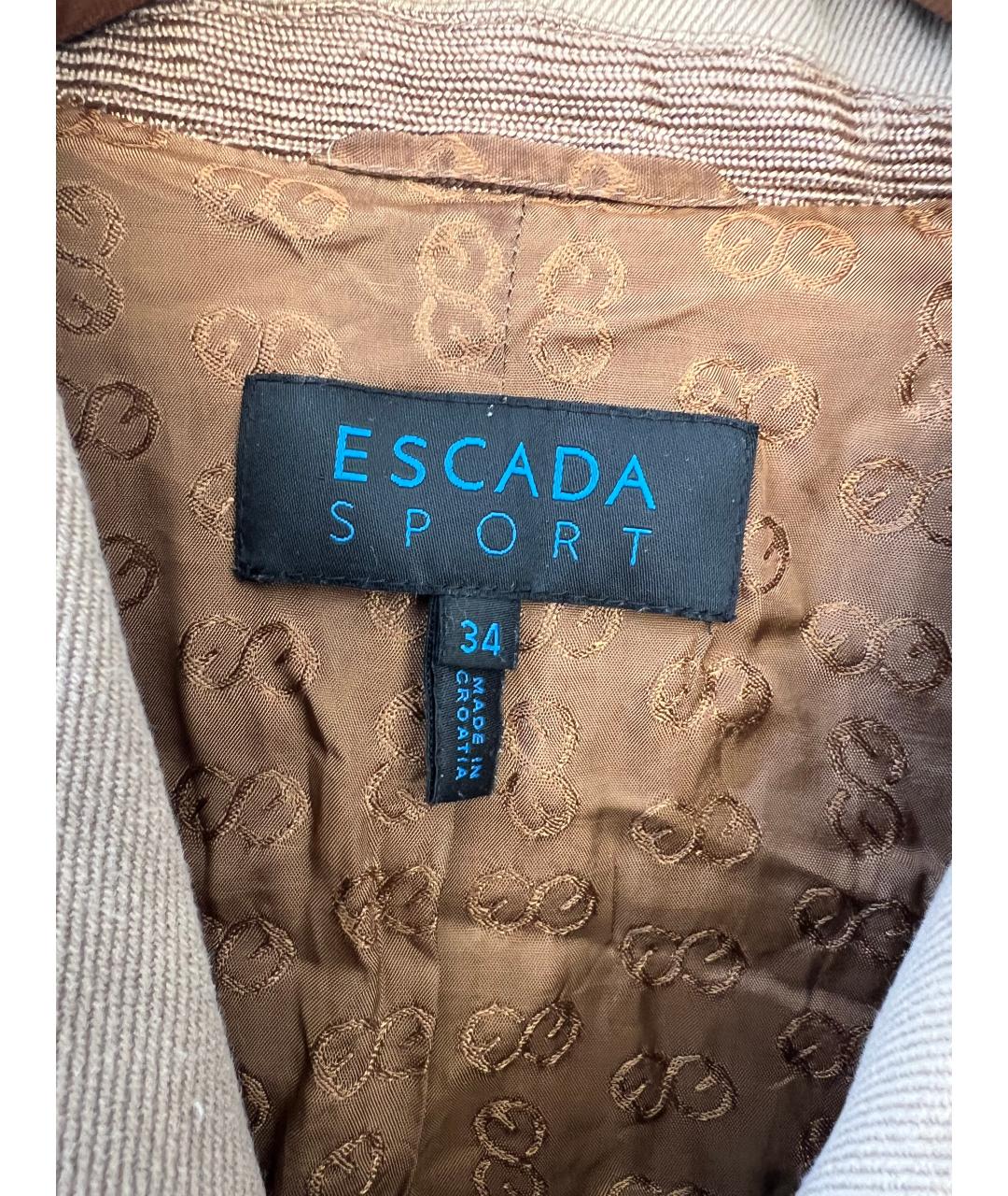 ESCADA Коричневый хлопковый жакет/пиджак, фото 4
