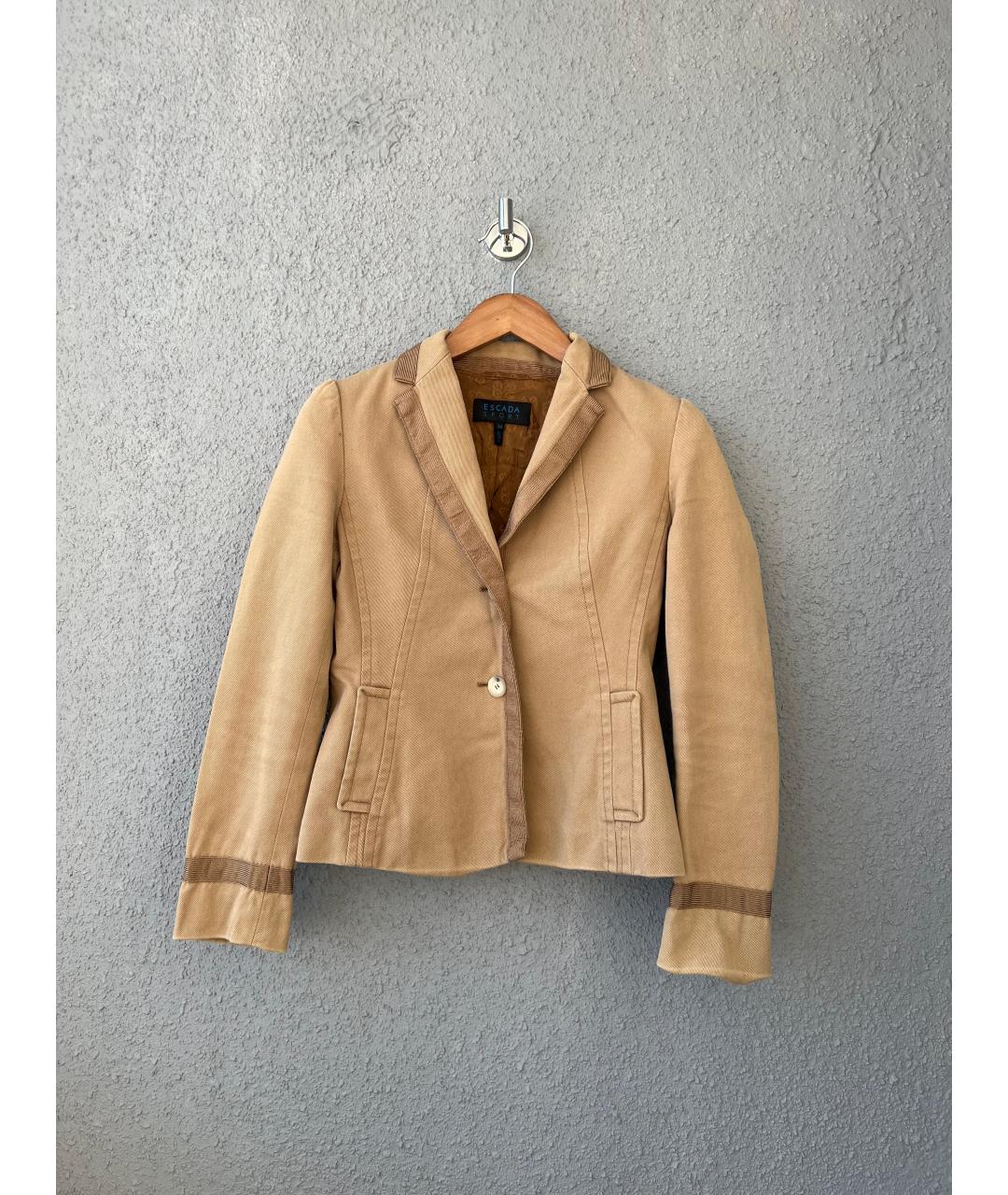 ESCADA Коричневый хлопковый жакет/пиджак, фото 6