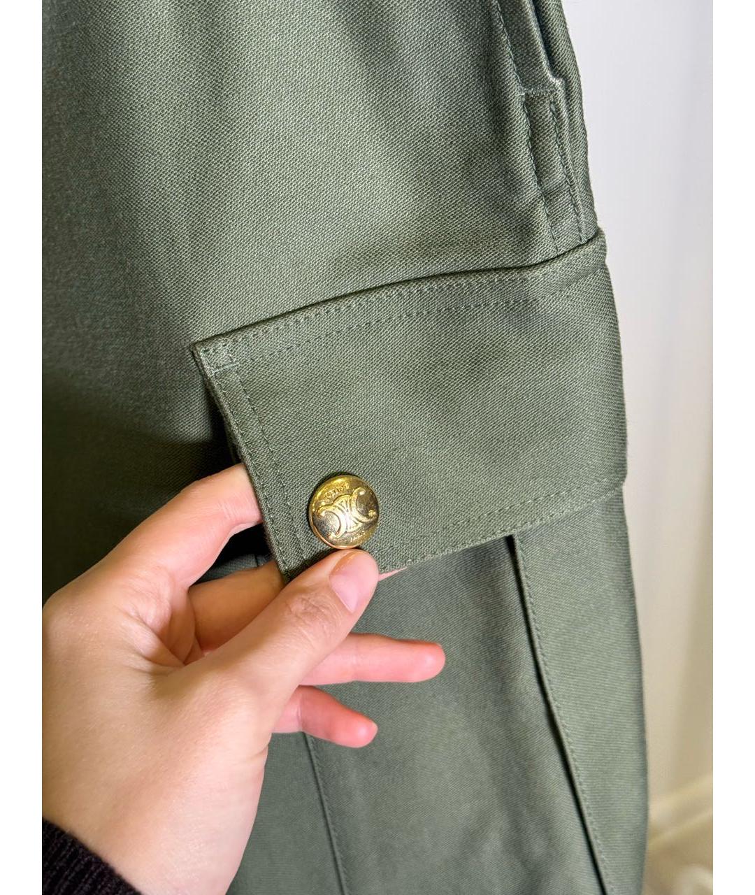 CELINE Хаки хлопковые шорты, фото 3