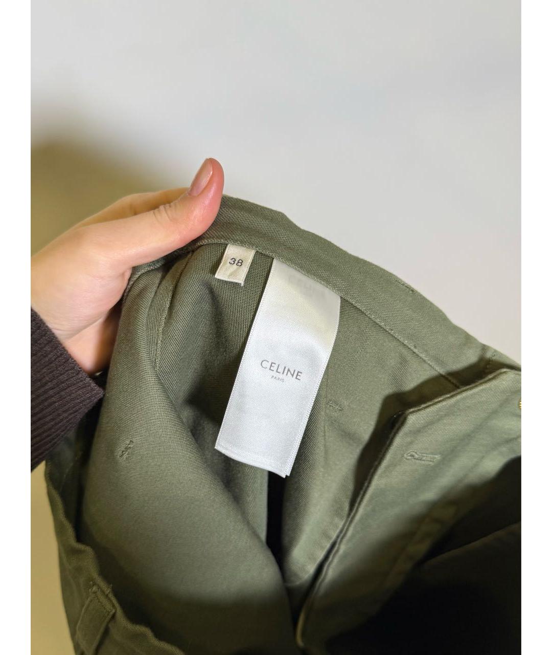 CELINE Хаки хлопковые шорты, фото 4