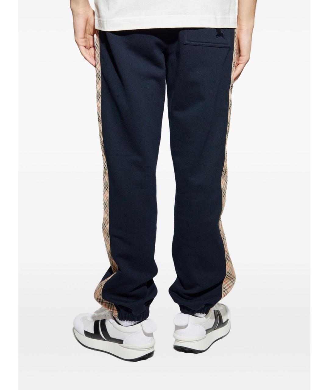 BURBERRY Синие хлопковые повседневные брюки, фото 2