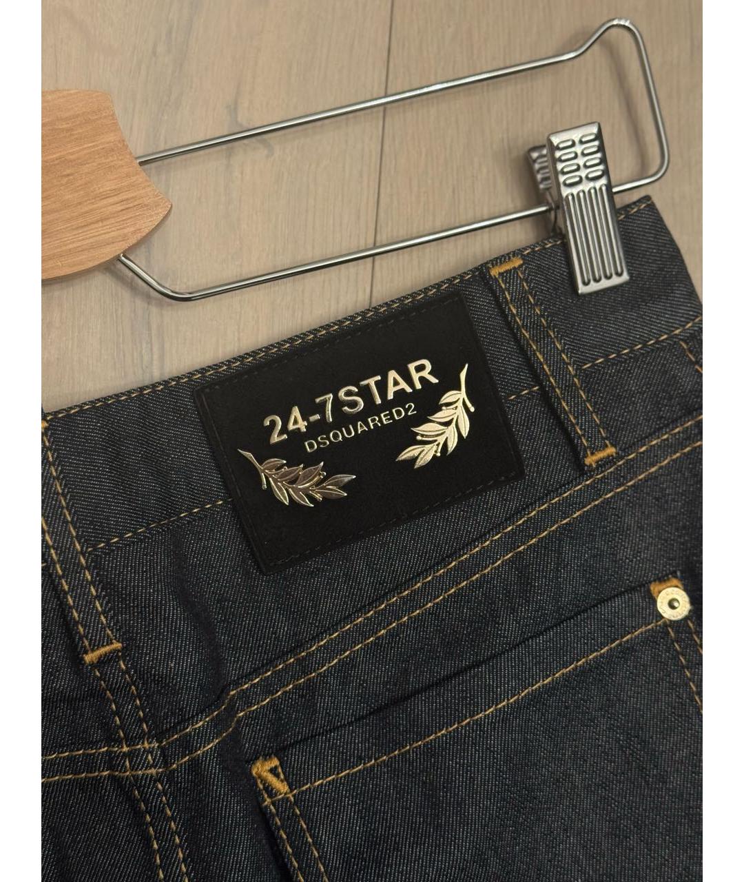 DSQUARED2 Темно-синяя деним юбка мини, фото 5