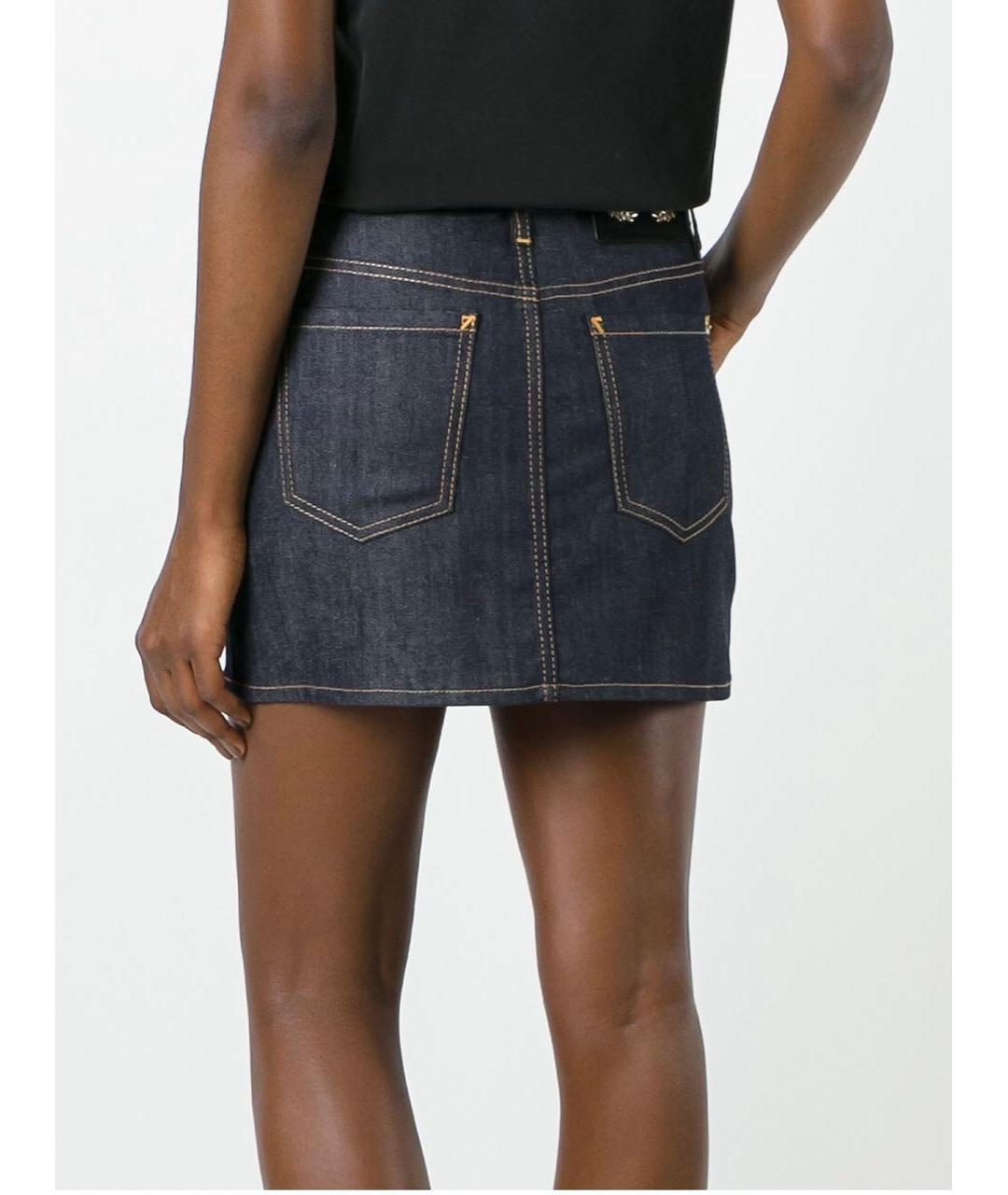 DSQUARED2 Темно-синяя деним юбка мини, фото 3