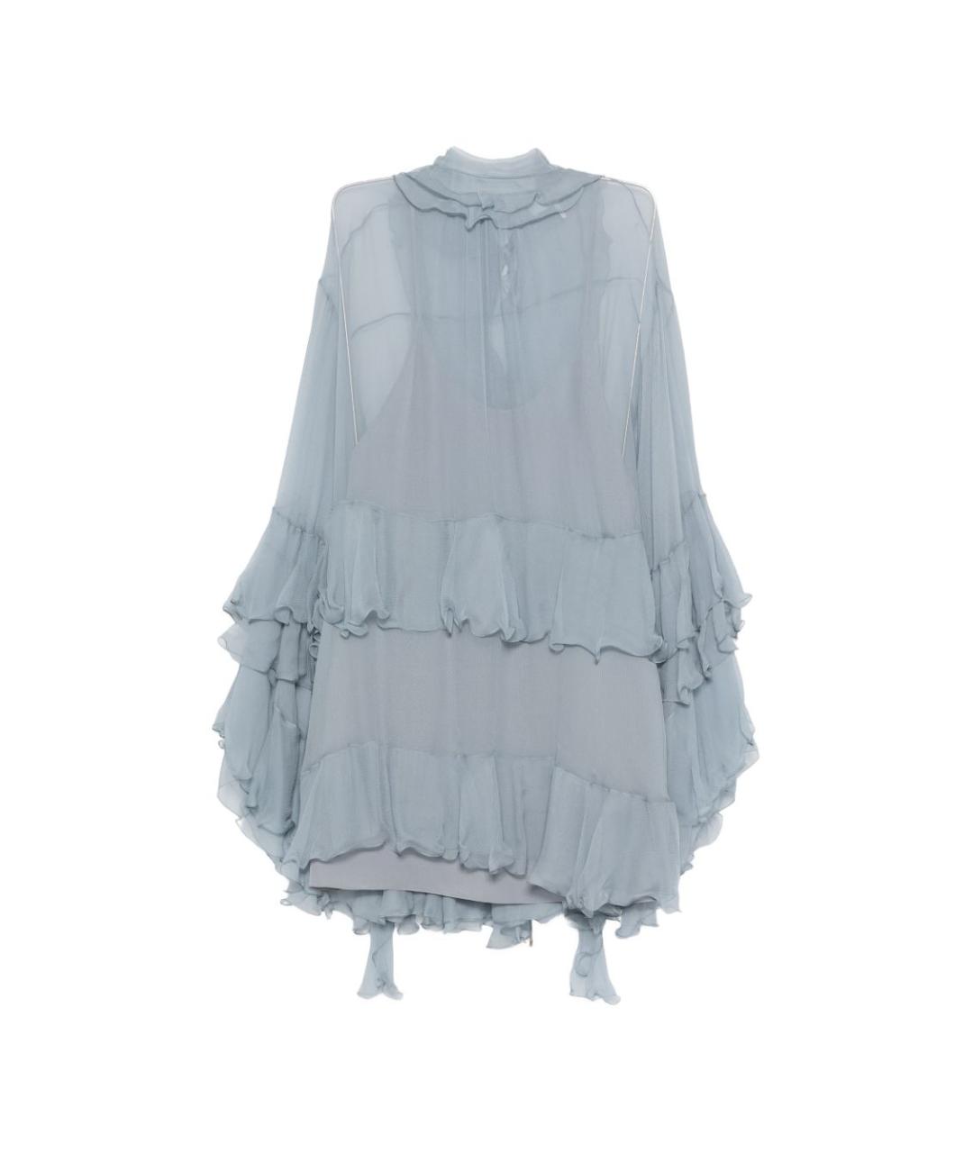 CHLOE Голубое шелковое платье, фото 1