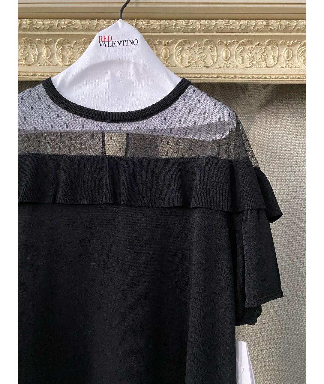 RED VALENTINO Черное вискозное вечернее платье, фото 7