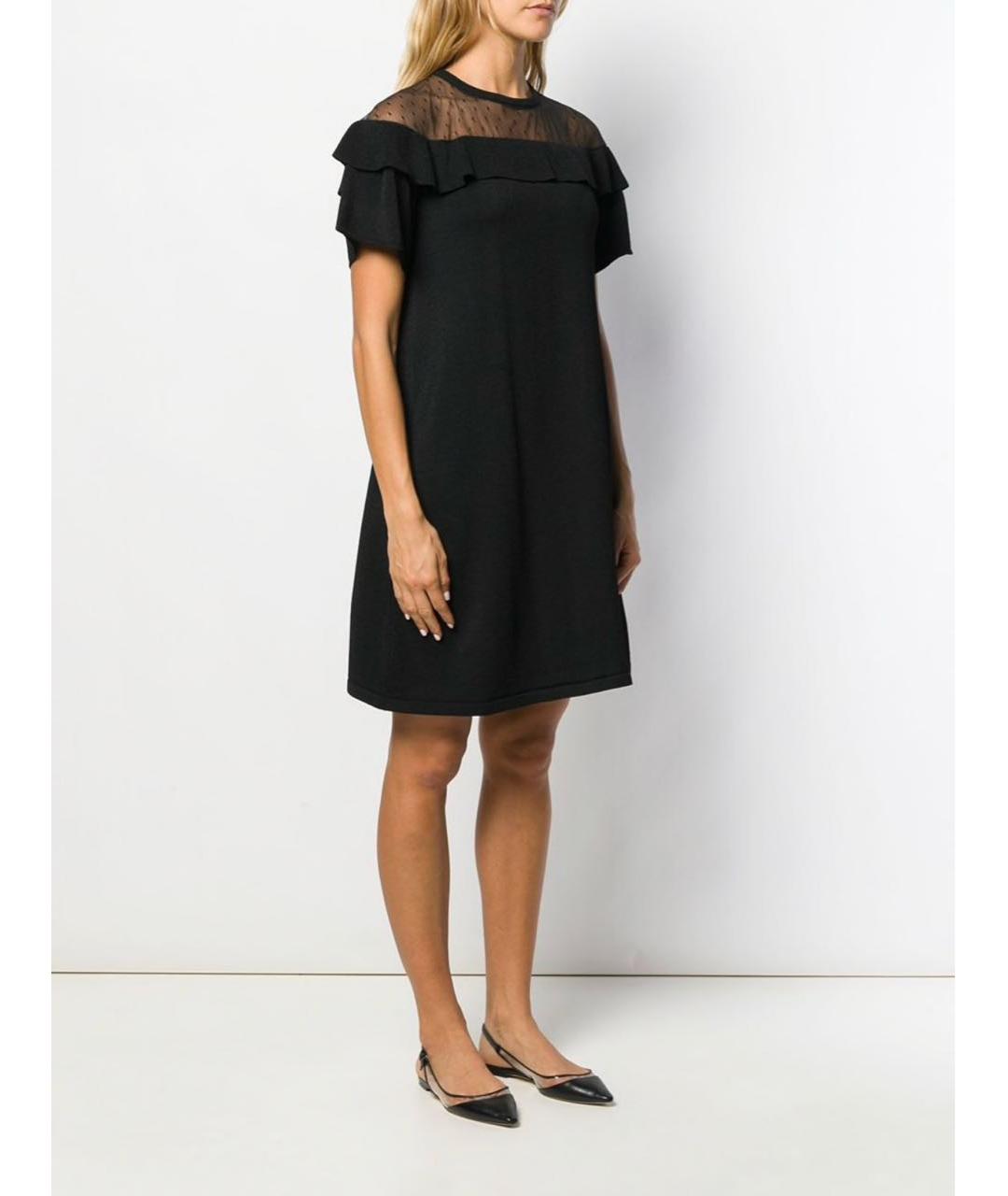 RED VALENTINO Черное вискозное вечернее платье, фото 3