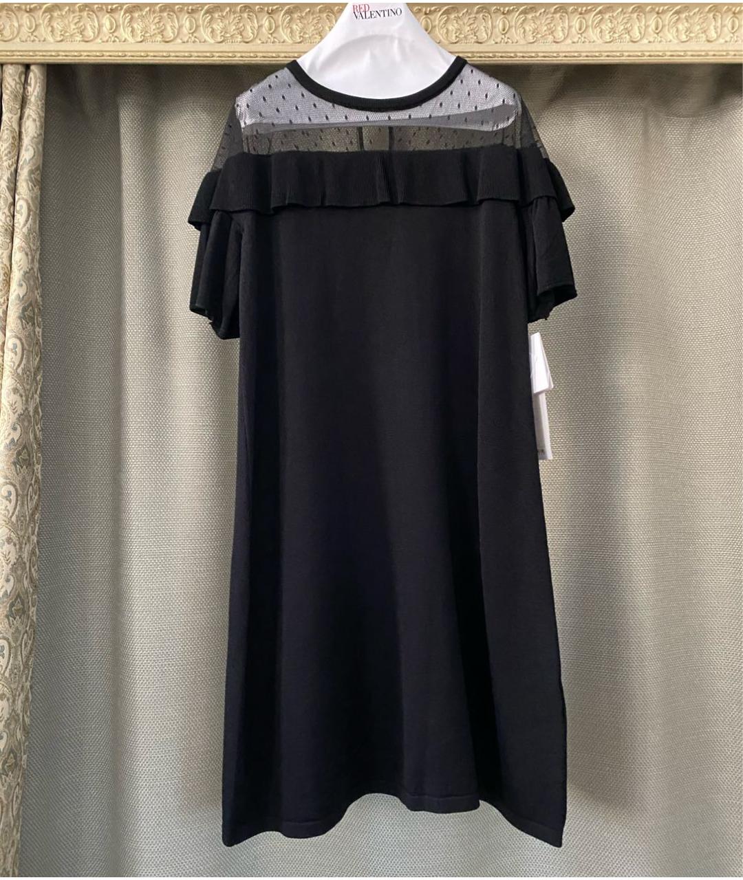 RED VALENTINO Черное вискозное вечернее платье, фото 6