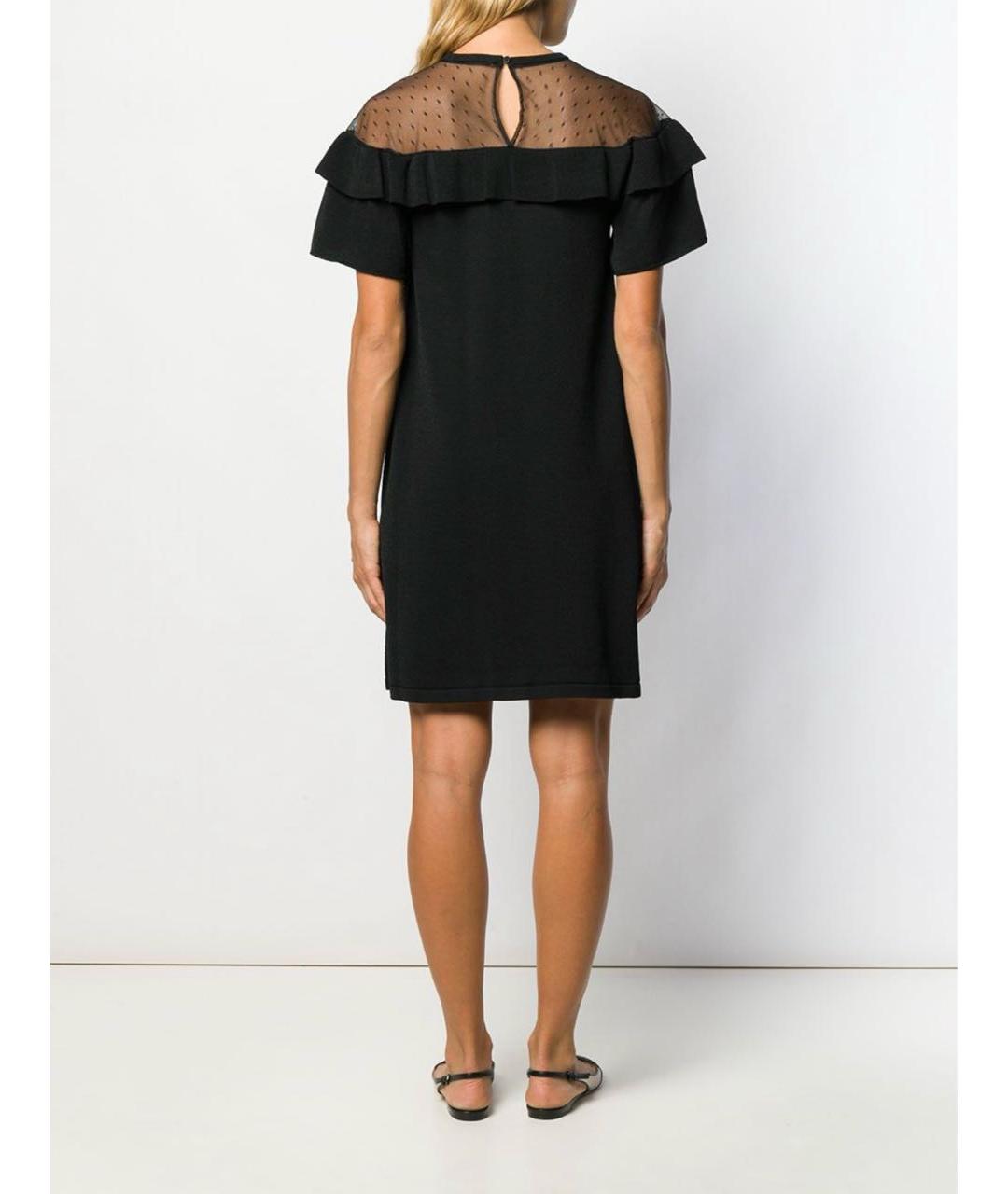 RED VALENTINO Черное вискозное вечернее платье, фото 4