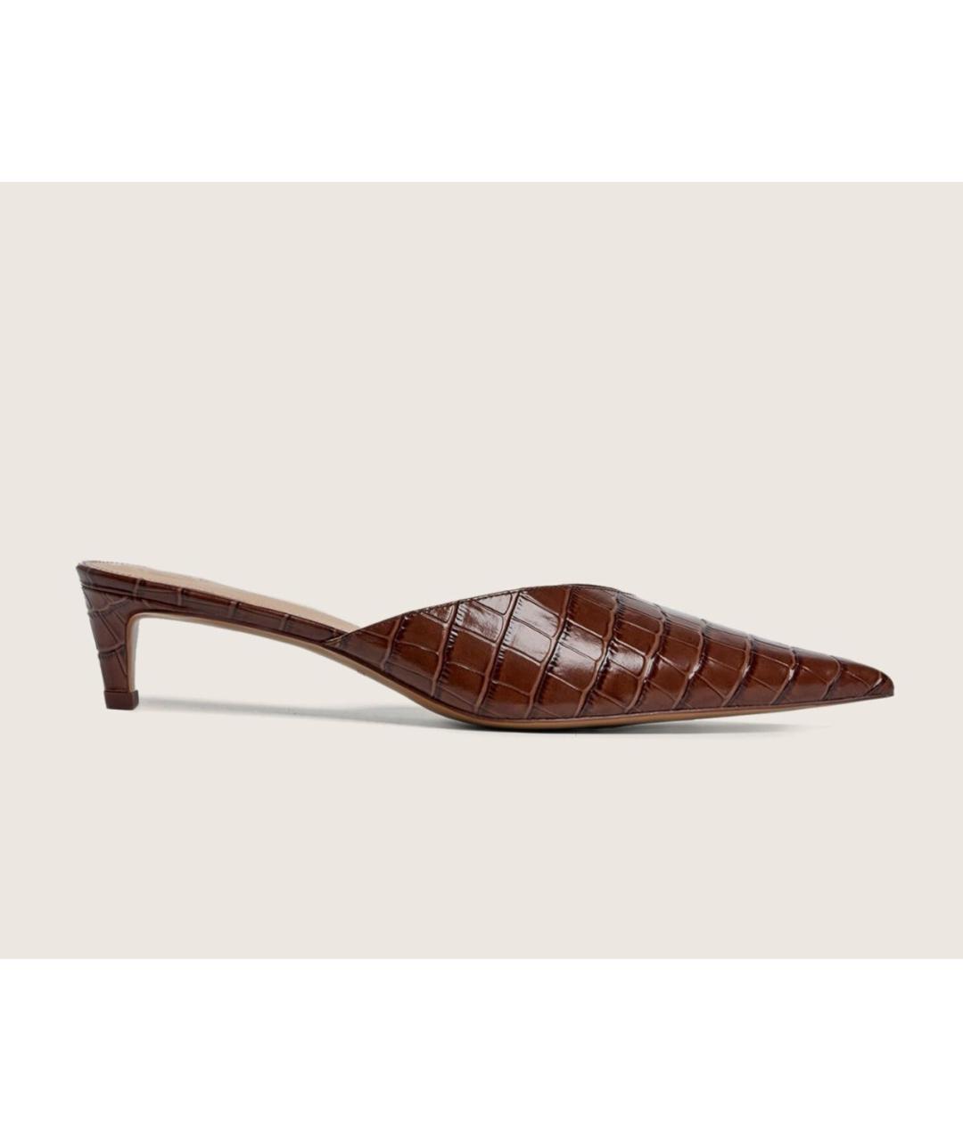 12 STOREEZ Коричневые кожаные мюли, фото 9