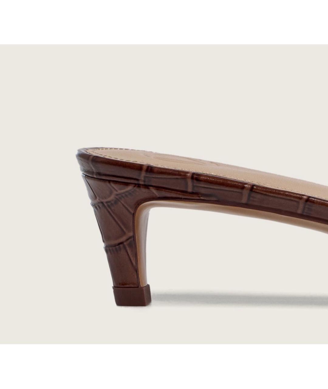 12 STOREEZ Коричневые кожаные мюли, фото 6