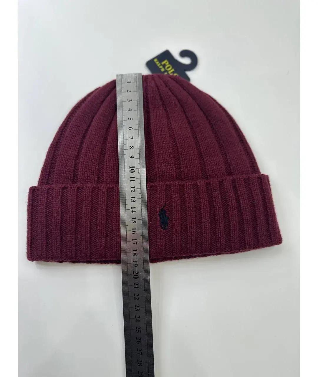 POLO RALPH LAUREN Бордовая шерстяная шапка, фото 6