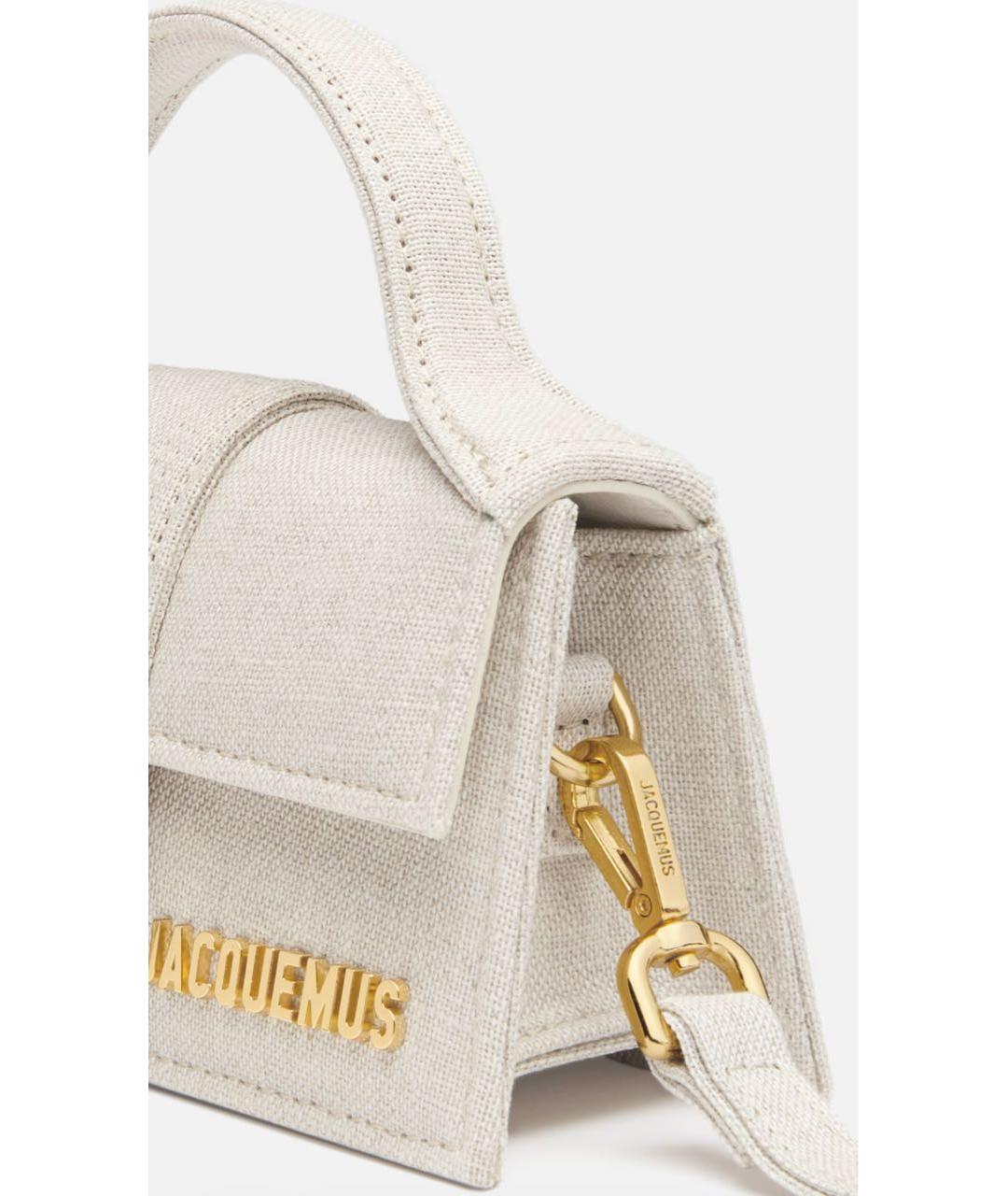 JACQUEMUS Бежевая льняная сумка через плечо, фото 4