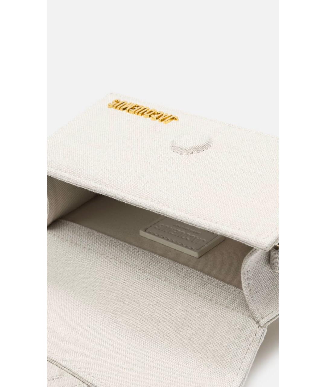 JACQUEMUS Бежевая льняная сумка через плечо, фото 5