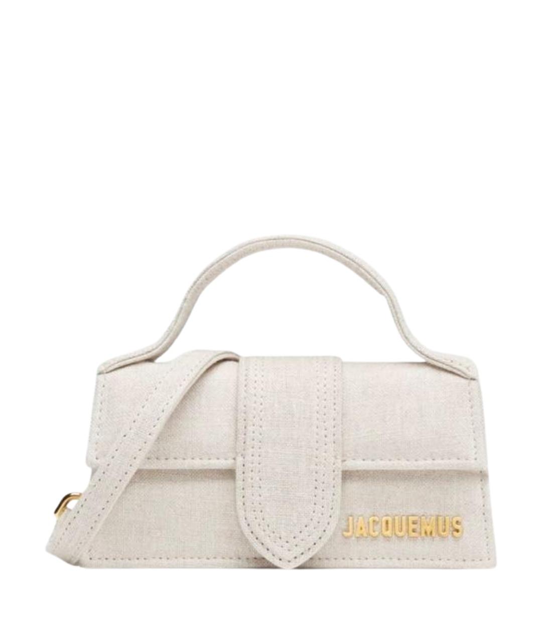 JACQUEMUS Бежевая льняная сумка через плечо, фото 1