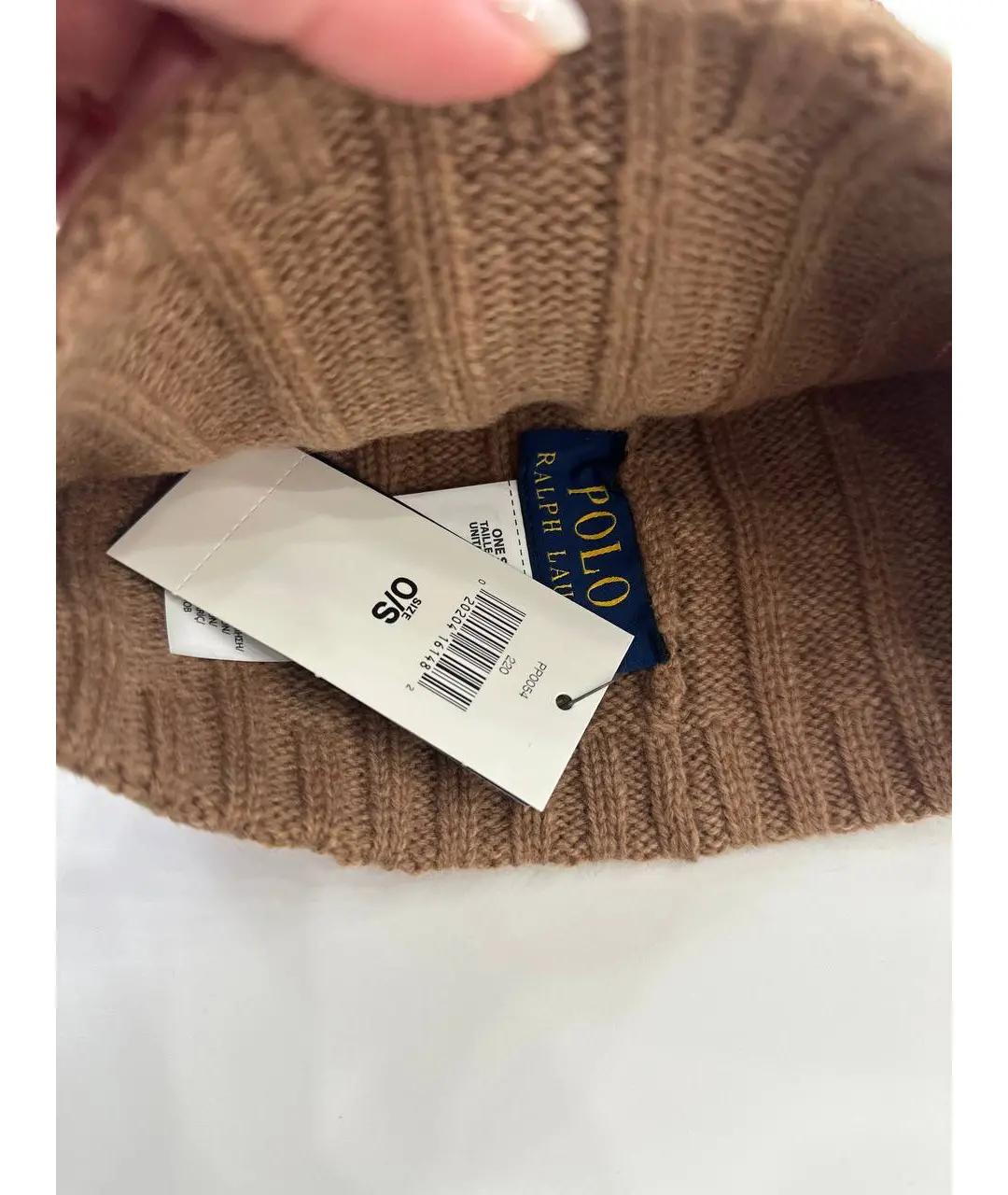 POLO RALPH LAUREN Бежевая шерстяная шапка, фото 2