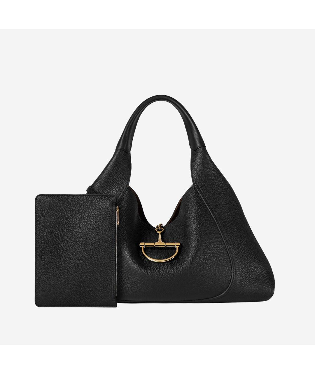 GUCCI Черная кожаная сумка тоут, фото 4