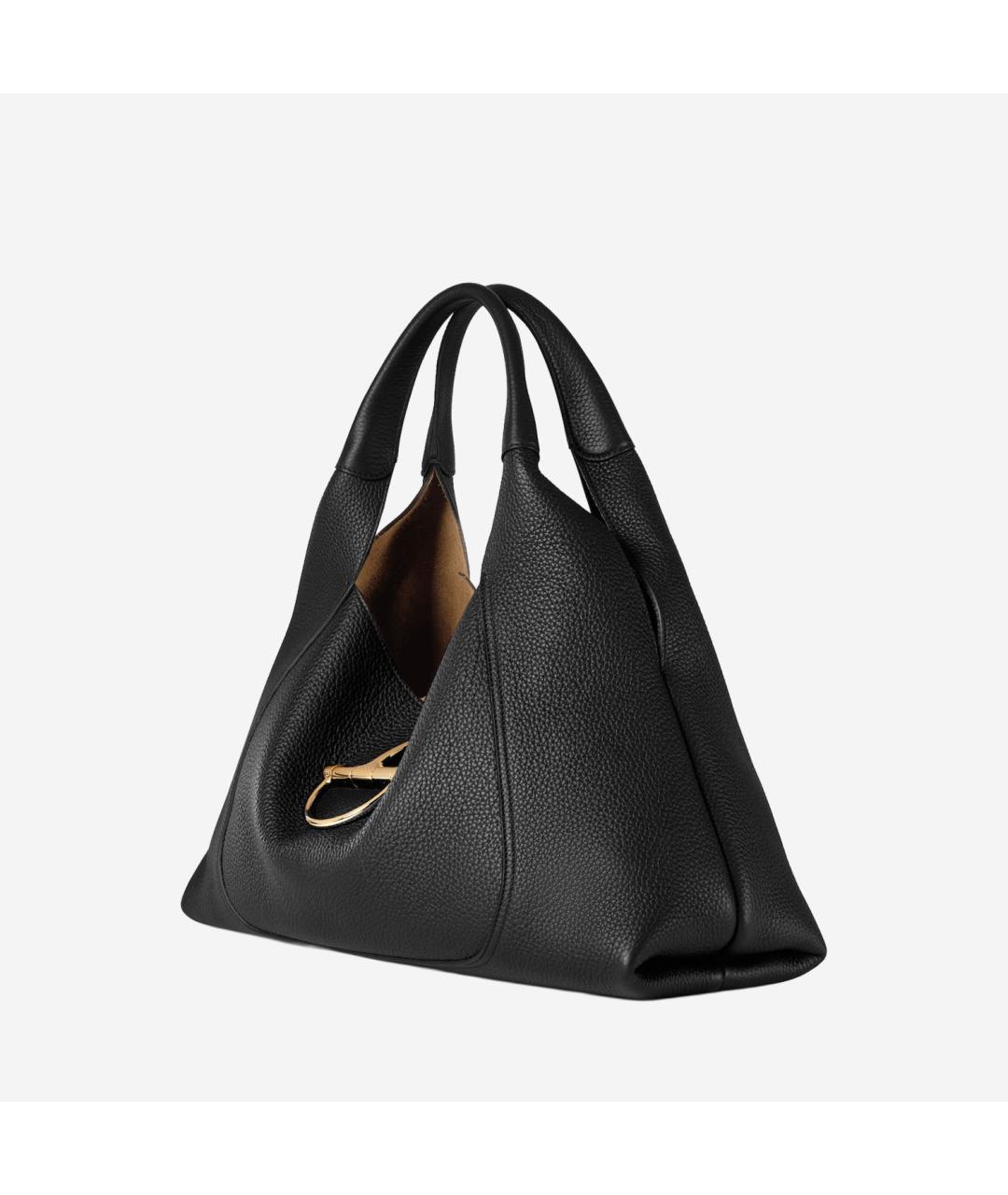 GUCCI Черная кожаная сумка тоут, фото 2