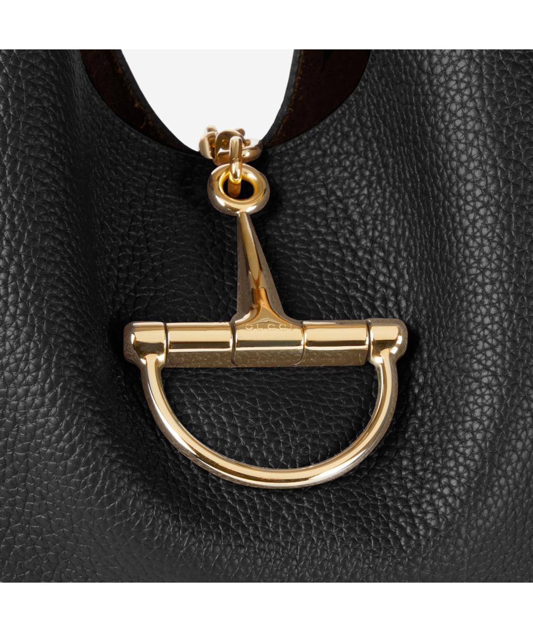 GUCCI Черная кожаная сумка тоут, фото 5
