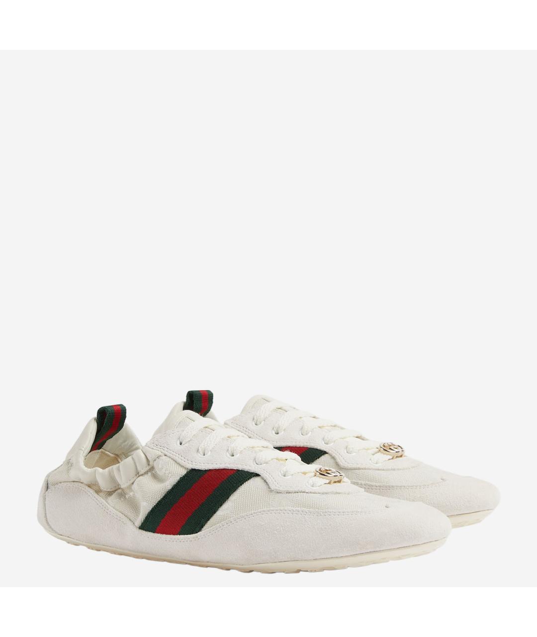 GUCCI Белые замшевые кроссовки, фото 2