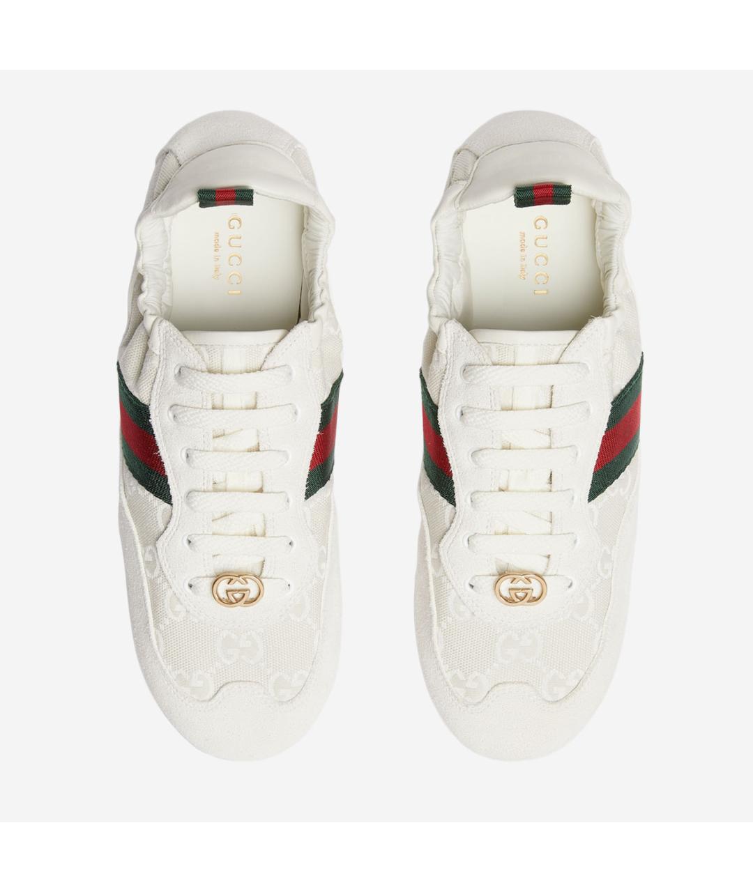 GUCCI Белые замшевые кроссовки, фото 4