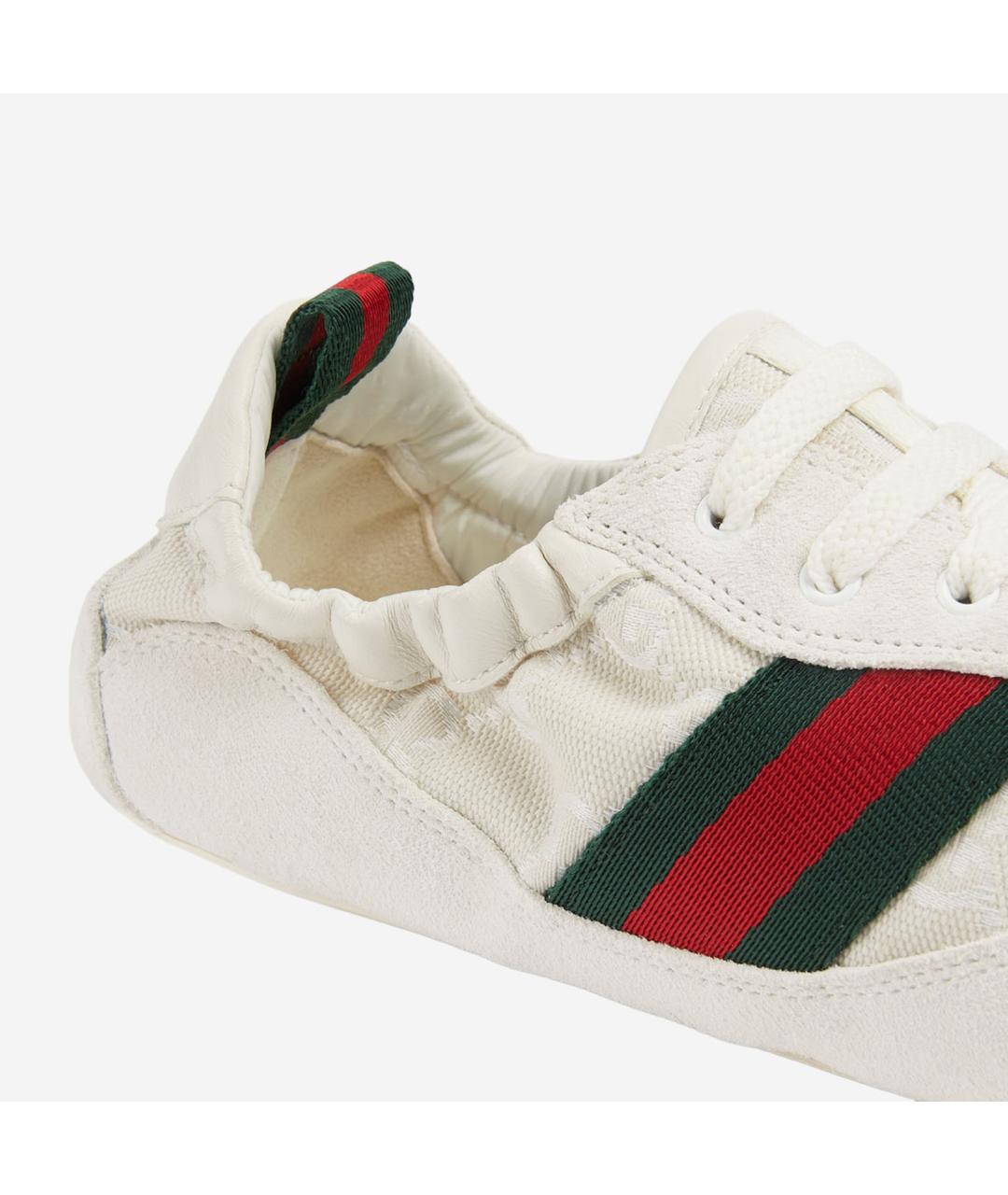 GUCCI Белые замшевые кроссовки, фото 5