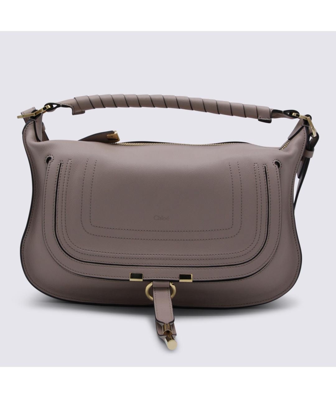 CHLOE Бежевая кожаная сумка с короткими ручками, фото 5