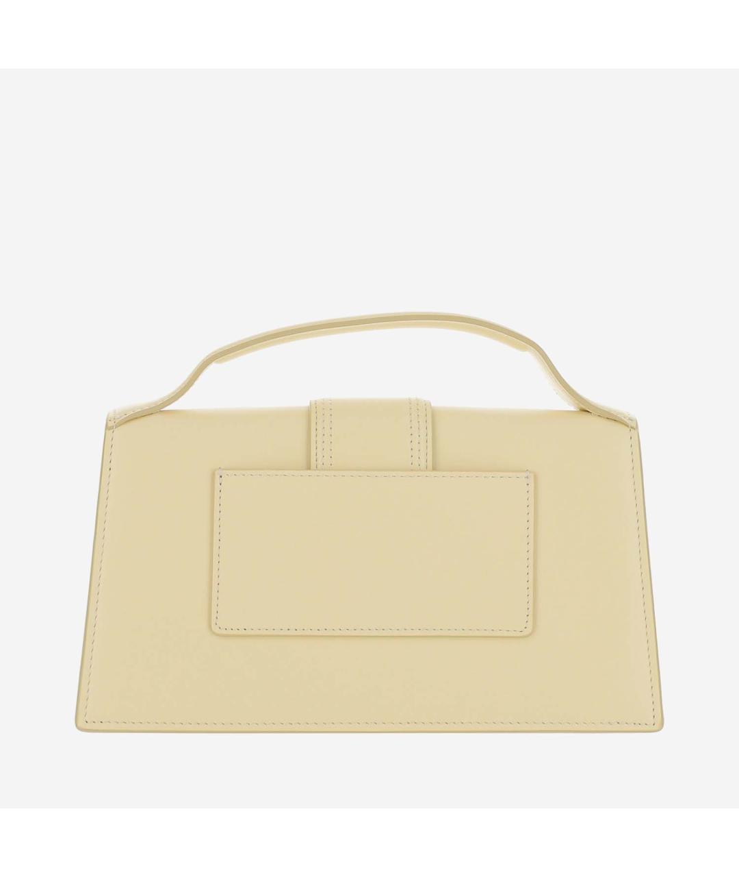 JACQUEMUS Бежевая кожаная сумка с короткими ручками, фото 3