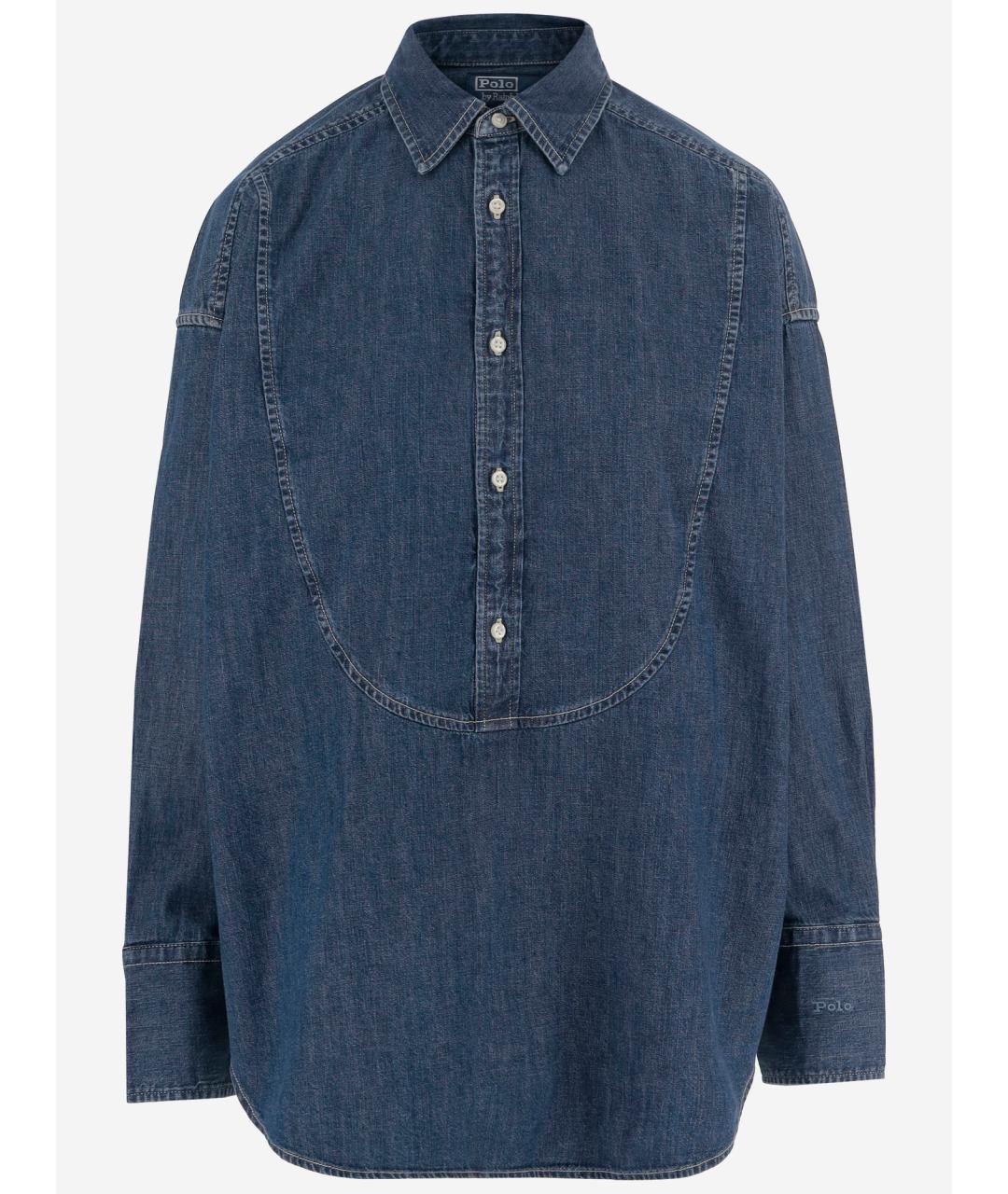 POLO RALPH LAUREN Синяя хлопковая рубашка, фото 4