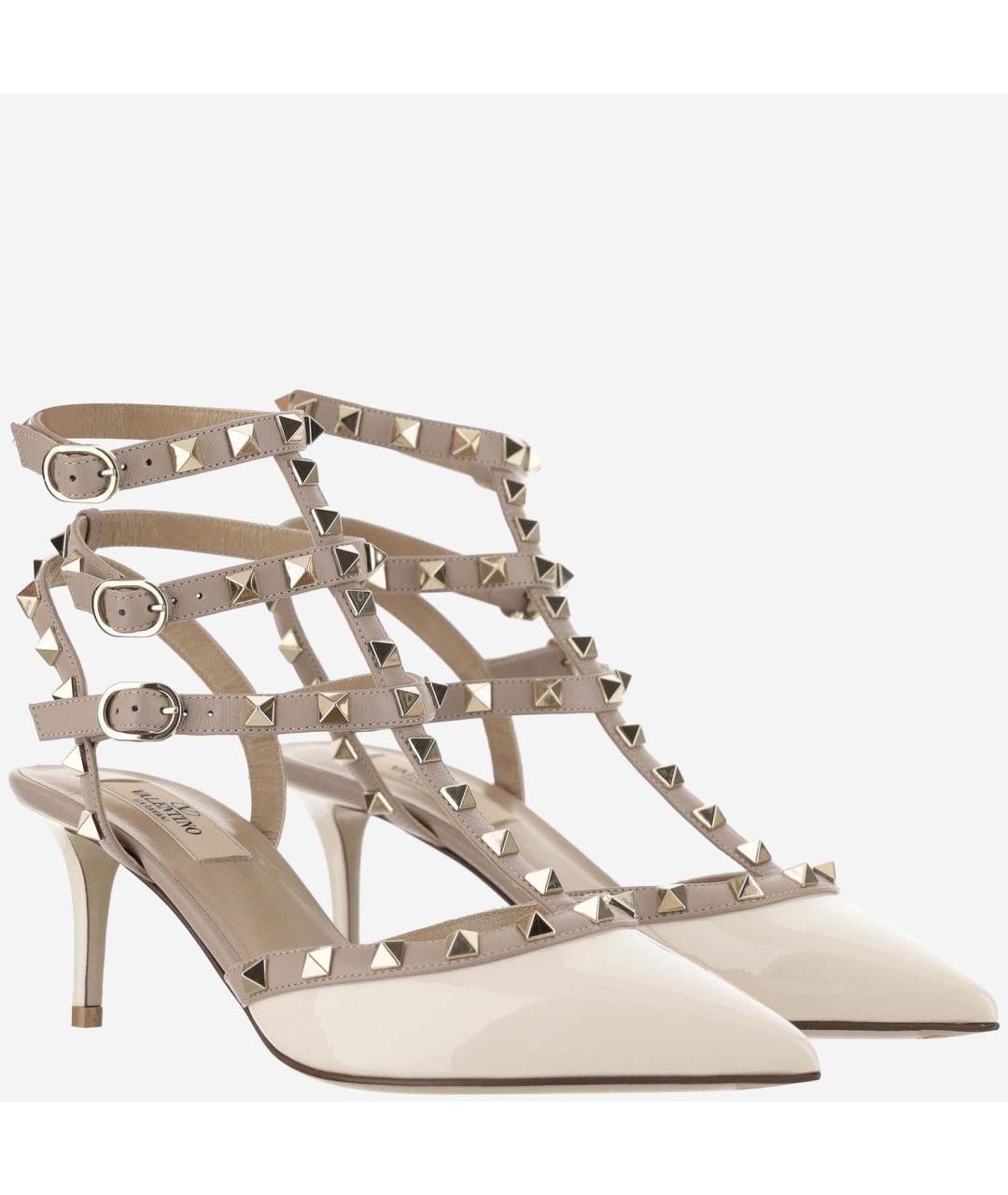 VALENTINO Бежевые туфли из лакированной кожи, фото 3