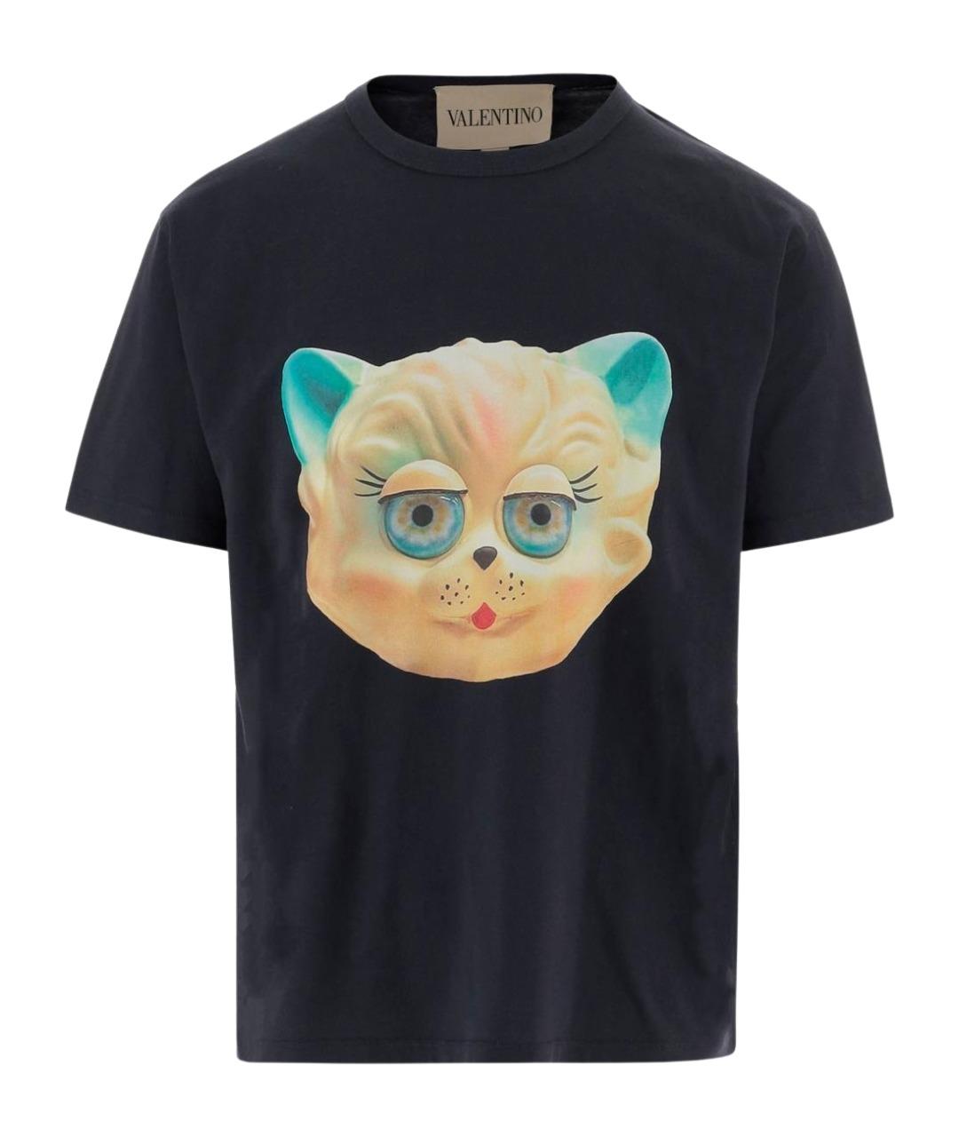 VALENTINO Синяя хлопковая футболка, фото 1