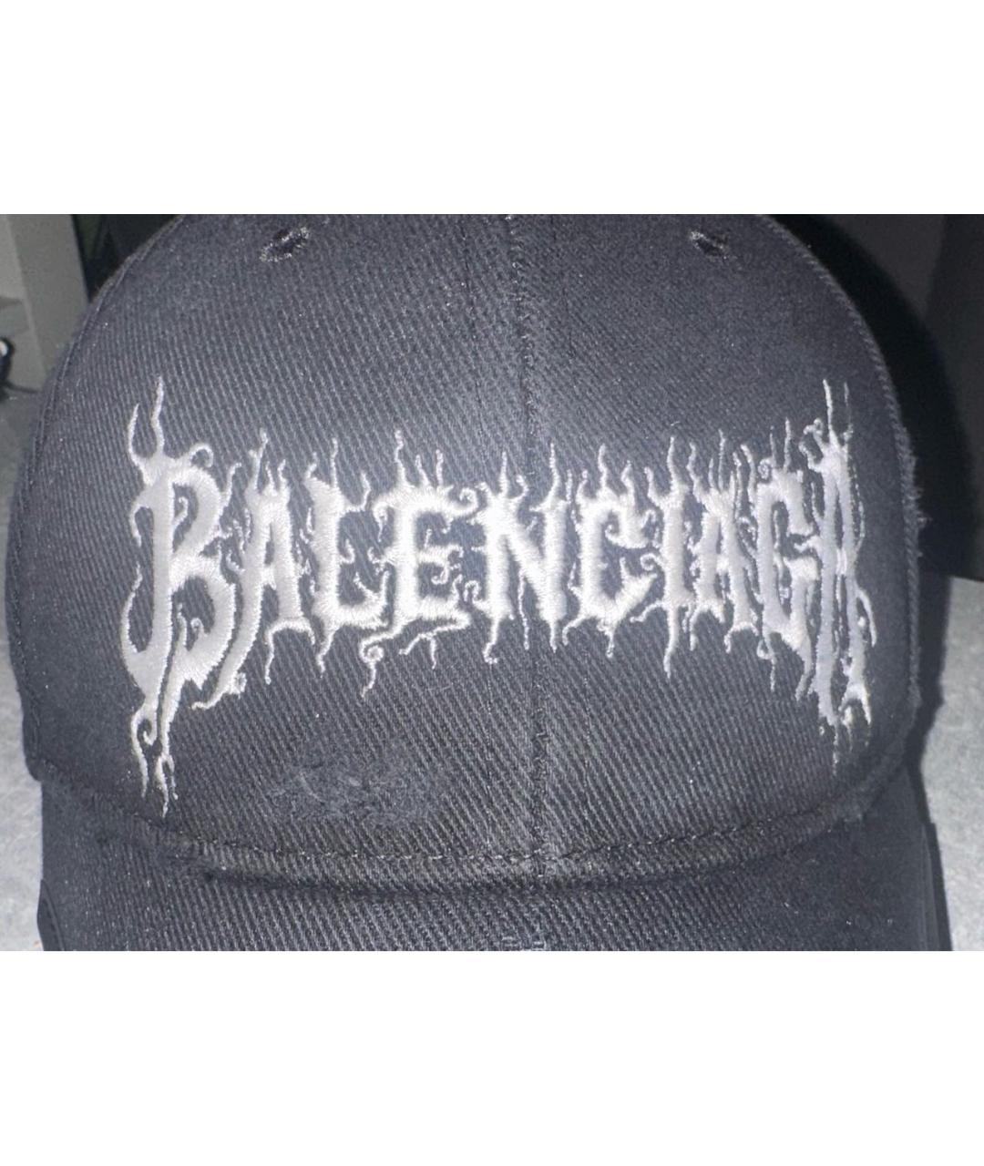 BALENCIAGA Черная хлопковая кепка, фото 4