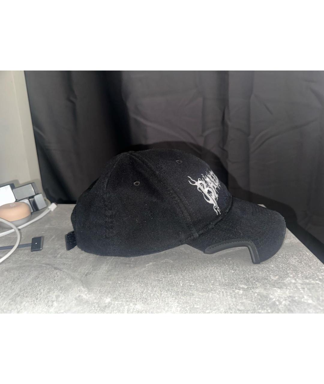 BALENCIAGA Черная хлопковая кепка, фото 2