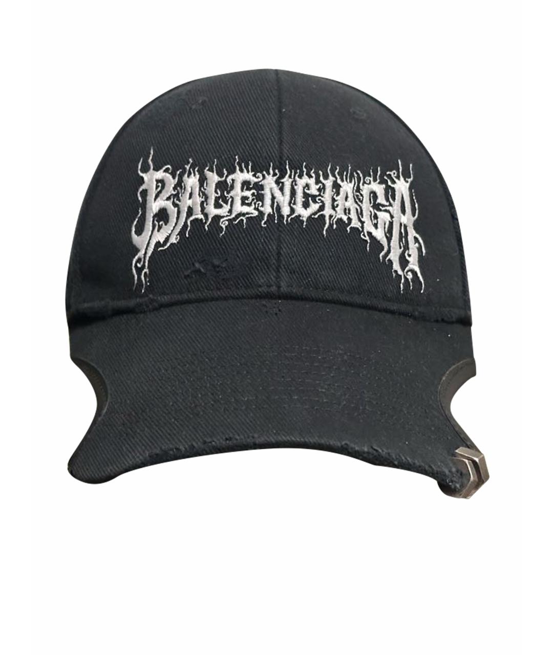BALENCIAGA Черная хлопковая кепка, фото 1