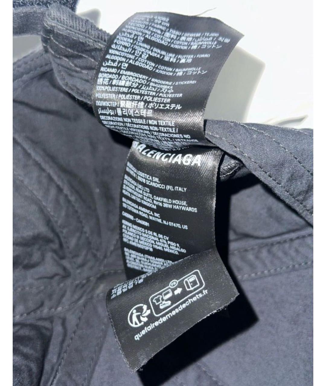 BALENCIAGA Черная хлопковая кепка, фото 6