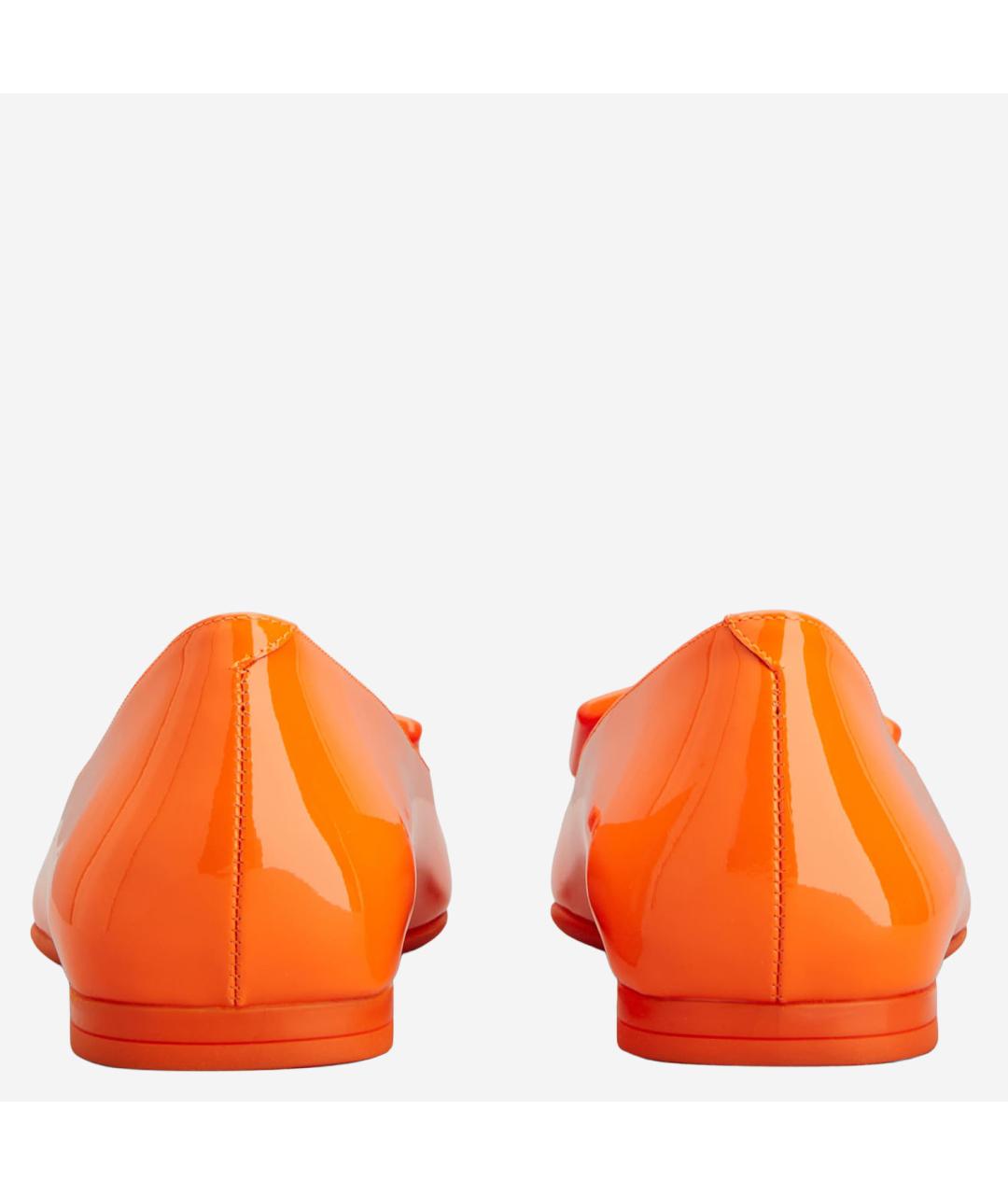 ROGER VIVIER Оранжевое кожаные балетки, фото 3