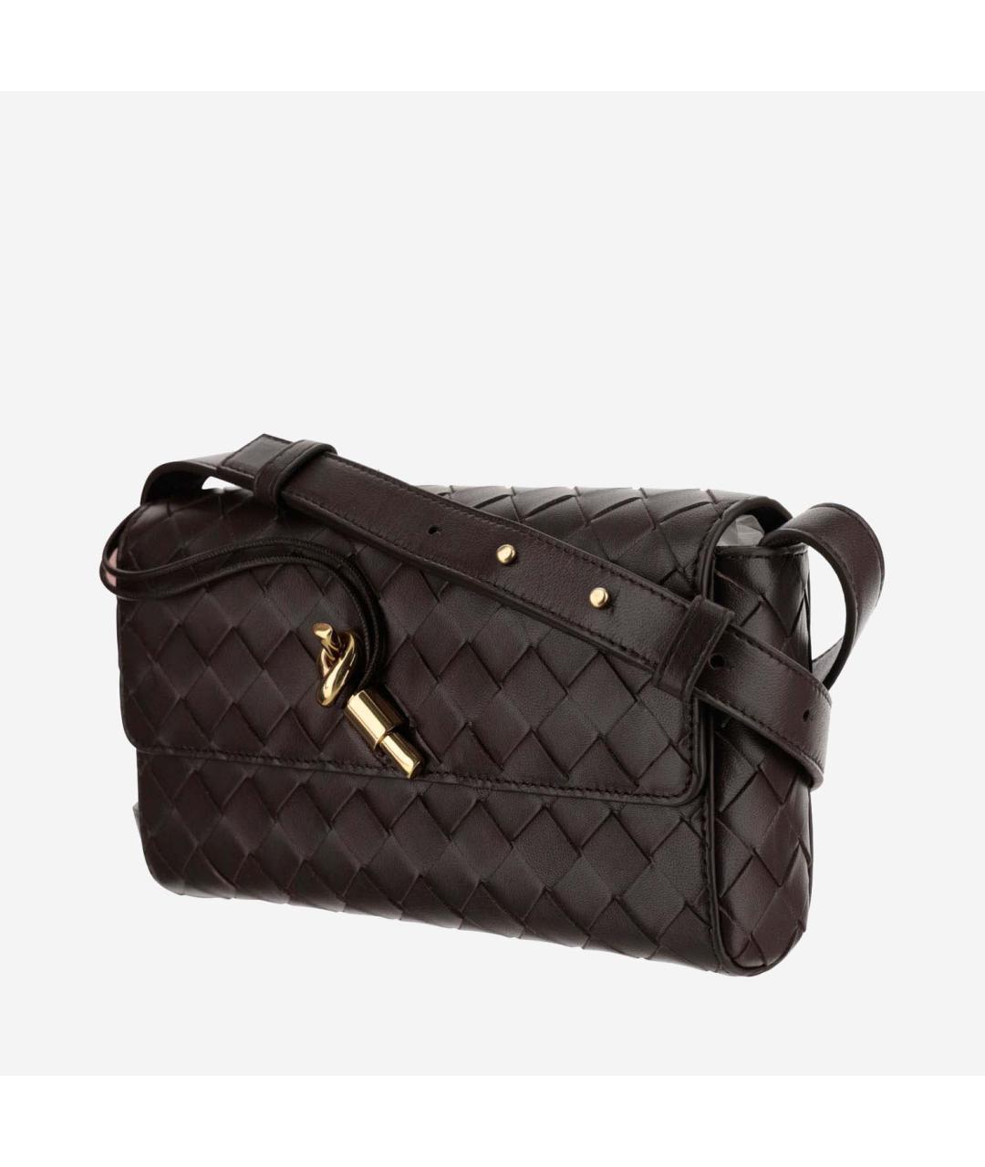 BOTTEGA VENETA Коричневая кожаная сумка через плечо, фото 2