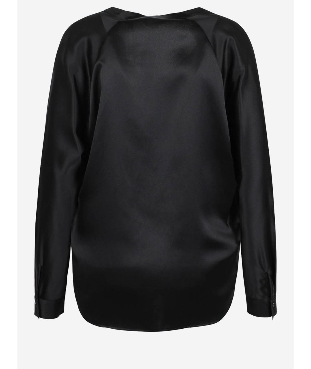 VINCE Черная шелковая блузы, фото 2