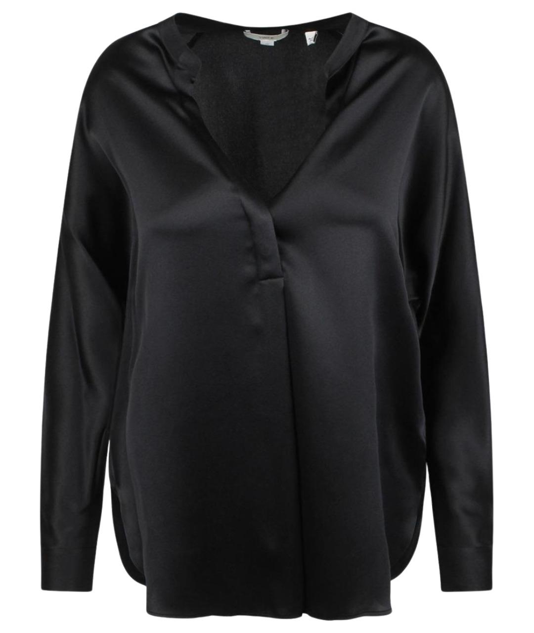 VINCE Черная шелковая блузы, фото 1