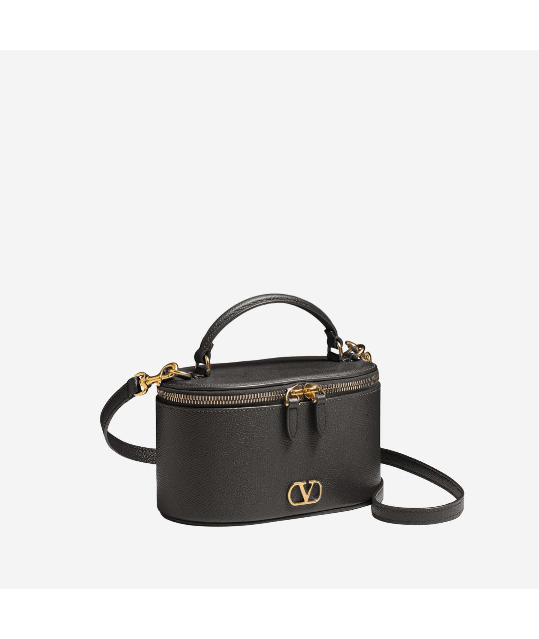 VALENTINO Черная кожаная сумка тоут, фото 2
