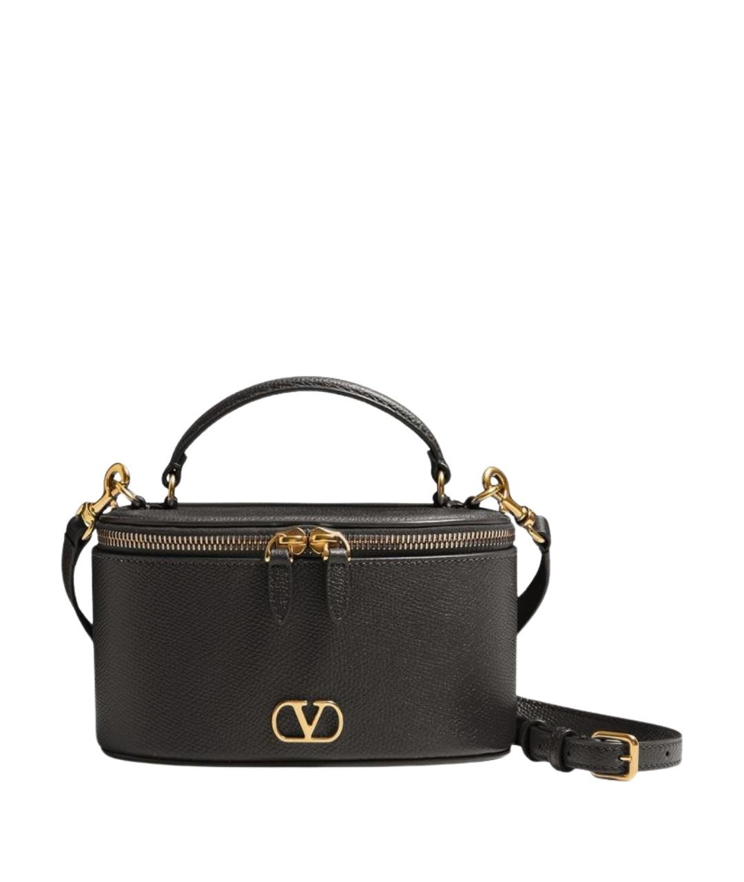 VALENTINO Черная кожаная сумка тоут, фото 1