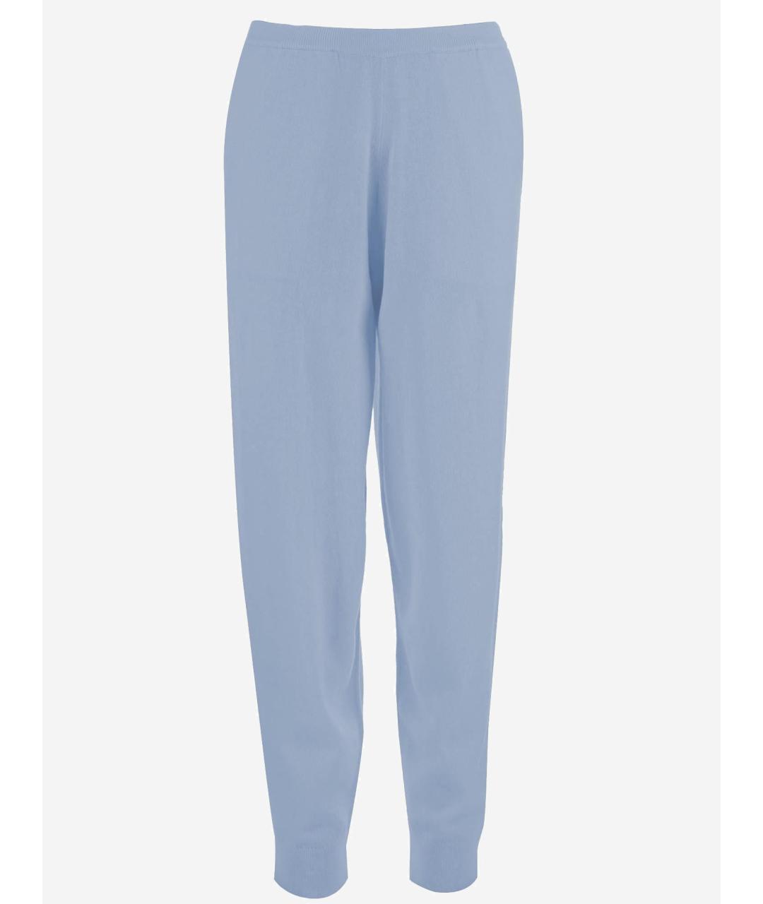 ALLUDE Голубые шерстяные прямые брюки, фото 2