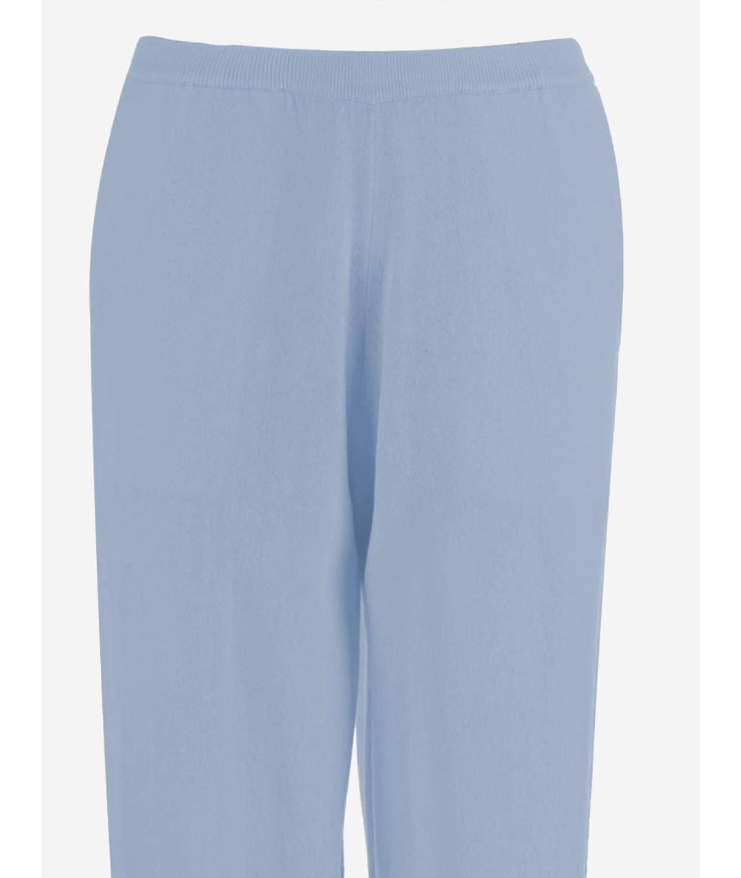 ALLUDE Голубые шерстяные прямые брюки, фото 3