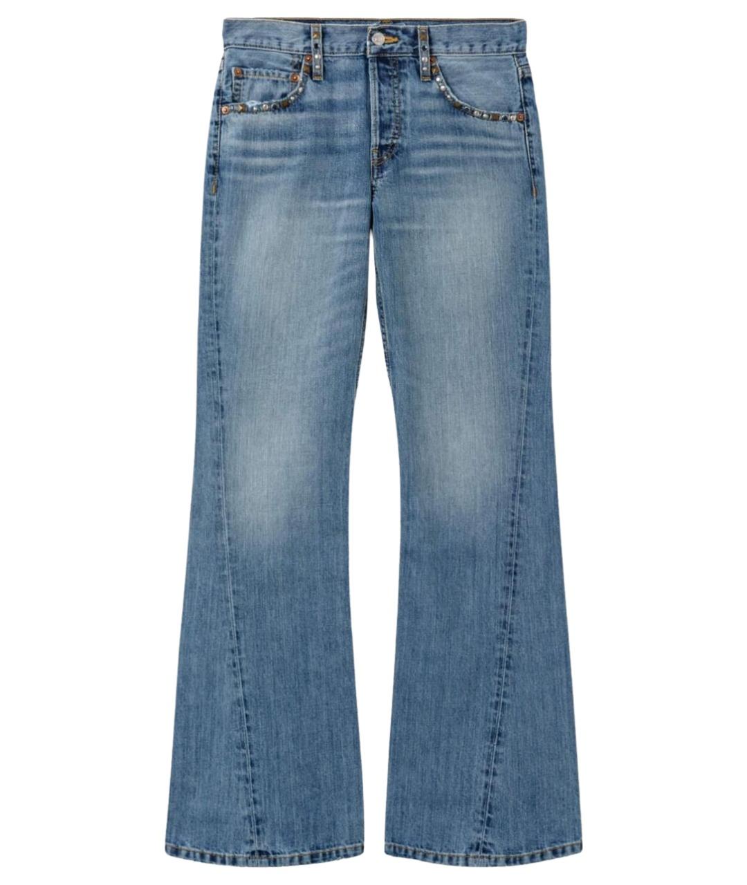 RE/DONE Синие хлопковые джинсы клеш, фото 1