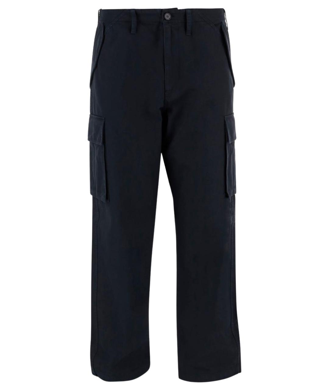 BURBERRY Черные хлопковые повседневные брюки, фото 1