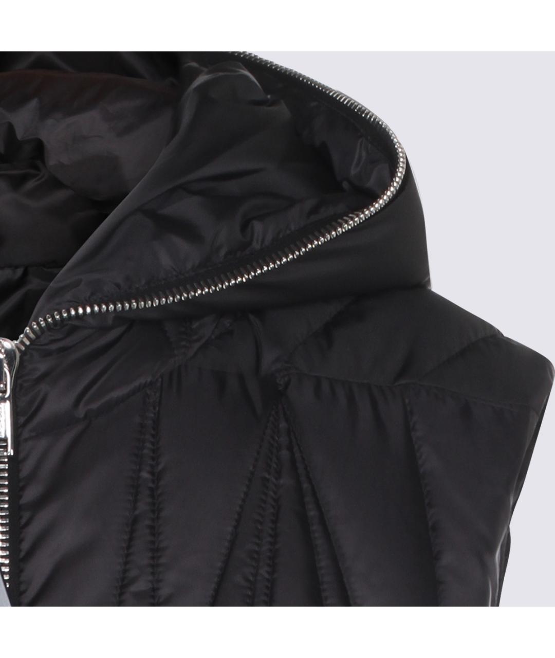MONCLER Черный полиэстеровый жилет, фото 5