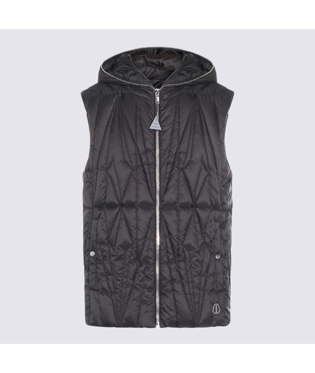 MONCLER Черный полиэстеровый жилет, фото 2